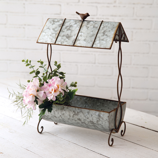 Rustic Planter with Roof