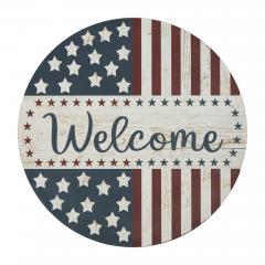 Welcome Stars & Stripes Round Wall Hanging